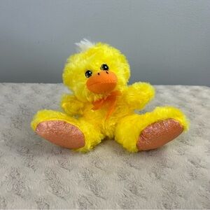Greenbrier International Yellow Orange Duck Plush Stuffed Animal Toy Bow Easter